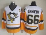 NHL Pittsburgh Penguins #66 M.Lemieux White Throwback Jersey C patch