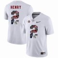 Custom Alabama Crimson Tide #2 Derrick Henry white fashion college football jersey