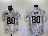 Nike San Francisco 49ers #80 Jerry Rice Nike Arctic Camo 2024 Salute to Service Limited Jersey