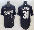 New Los Angeles Dodgers #31 Tyler Glasnow black majestic baseball jerseys