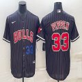 Nike Chicago Bulls 33 Scottie Pippen black baseball jerseys Joint name-BD 02