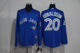 Toronto Blue Jays #20 Josh Donaldson blue long sleeves Majestic baseball Jersey