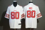 49ers #80 Jerry Rice Nike White Color Rush Limited Jersey with Sleeve label