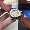 Women Longines High Quality Cowhide Gummy Watch Band with Omega Logo on Buckle 003