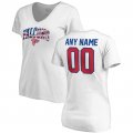 Atlanta Falcons NFL Pro Line by Fanatics Branded Women's Any Name & Number Banner Wave V-Neck T-Shirt â€“ White