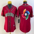 Women 2023 World Cup Mexico blank red majestic baseball jerseys 07