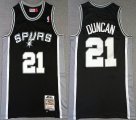 San Antonio Spurs Tim Duncan #21 black throwback nba basketball jerseys-XD