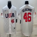 2023 World Cup #46 Paul Goldschmidt white USA majestic baseball jerseys 06