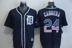 Detroit Tigers 24 Miguel Cabrera dark blue usa flag majestic mlb baseball jerseys