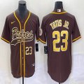 Nike San Diego Padres #23 Fernando Tatis Jr brown majestic mlb Jerseys Joint name 02