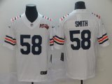 Nike Chicago Bears #58 Roquan Smith white Color Rush Limited Jersey 100th patch