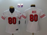 women 49ers #80 Jerry Rice Nike White Color Rush Limited Jersey-BD