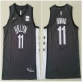 Nike Brooklyn Nets #11 Kyrie Irving dark gray nike NBA basketball Jersey with Sponsor patch-TY