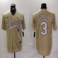 Nike Los Angeles Dodgers #3 Chris Taylor beige throwback majestic baseball Jerseys-BD 02