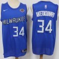 Nike Milwaukee Bucks 34# Giannis Antetokounmpo blue nba basketball Jerseys-LT