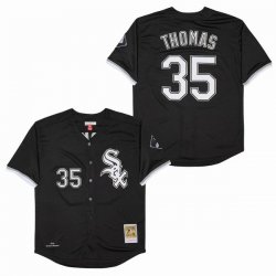 Chicago White Sox #35 Frank Thomas black throwback 1993 majestic Baseball Jersey-BD