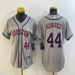 Women Nike Houston Astros #44 Yordan Alvarez gray majestic baseball jerseys-BD