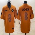 Baltimore Ravens #8 Lamar Jackson 2023 Brown Salute To Service Limited Jerseys