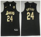 Los Angeles Lakers #24 Kobe Bryant black Snake pattern style nike NBA jerseys with KB patch-XD