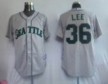 Seattle Mariners 36# Lee Grey MLB Jerseys