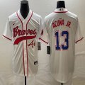 Nike Atlanta Braves #13 Ronald Acuna Jr. beigeMLB Baseball jerseys Joint name-BD 02