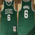 Boston Celtics #6 Bill Russell green throwback nba basketball jersey-XD