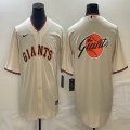 San Francisco Giants blank beige majestic baseball jerseys big logo-BD