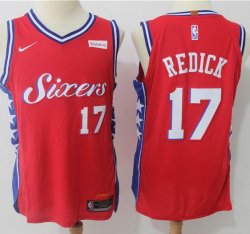 Nike Philadelphia 76ers #17 J.J. Redick red basketball Jersey-MHD