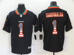 Nike Miami Dolphins Tua Tagovailoa black orange USA flag color Rush Limited Jerseys-BD