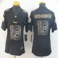 Women Pittsburgh Steelers #19 Smith-Schuster Nike black gold Color Rush Limited Jersey