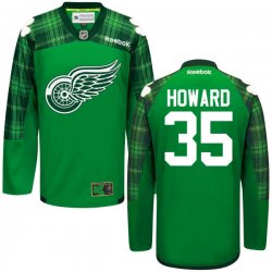 Custom 2016 Detroit Red Wings Hockey #35 Jimmy Howard green hockey jersey