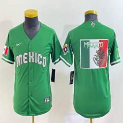 Youth 2023 World Cup Mexico blank green majestic baseball jerseys 15