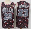 Chicago Bulls #23 Michael Jordan red black throwback basketball jersey-S8