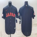 2023 World Cup Japan blank black majestic baseball jerseys 02