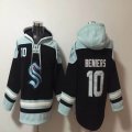 Seattle Kraken #10 Beniers black gray NHL Hooded Sweatshirt