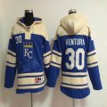 Kansas Royals Yordano Ventura 30# Blue mlb baseball Hooded Sweatshirt