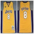 Los Angeles Lakers #8 Kobe purple throwback yellow nba jerseys NBA Final patch-XD