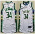 Milwaukee Bucks 34# Giannis Antetokounmpo adidas white nba Jersey