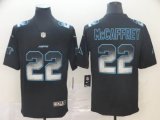 Nike Panthers #22 Christian McCaffrey black Color Rush Limited Jersey Fireworks version