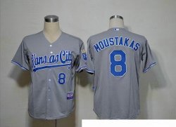 Kansas City Royals #8 Mike Moustakas Grey MLB Jerseys