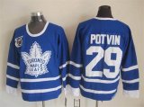 Toronto Maple Leafs #29 Felix Potvin CCM throwback blue jerseys 75th patch