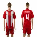 2015-2016 sevilla club KRYCHOWIAK #4 red soccer jersey home