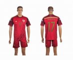 2014 Russia world cup DZAGOEV 17 red soccer jersey home