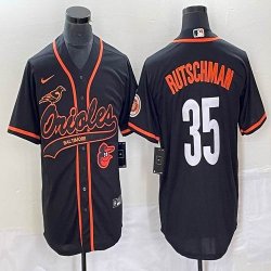 Nike Baltimore Orioles #35 Adley Rutschman black majestic baseball jersey Joint name-BD 01