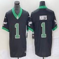 Nike Eagles #1 Jalen Hurts black throwback Color Rush Limited Jersey -BD