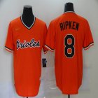 Baltimore Orioles #8 Cal Ripken orange Throwback nike Baseball Jersey