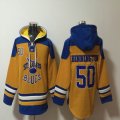 St.Louis Blues #50 Jordan Binnington yellow blue NHL Hooded Sweatshirt