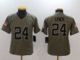 Youth Nike Oakland Raiders #24 Marshawn Lynch green USA flag Color Rush Limited Jersey