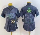 Women Nike Tampa Bay Rays #22 Jose Siri black majestic baseball jersey city version 02