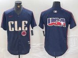 Nike Cleveland Indians blank blue majestic baseball jersey -BD 03